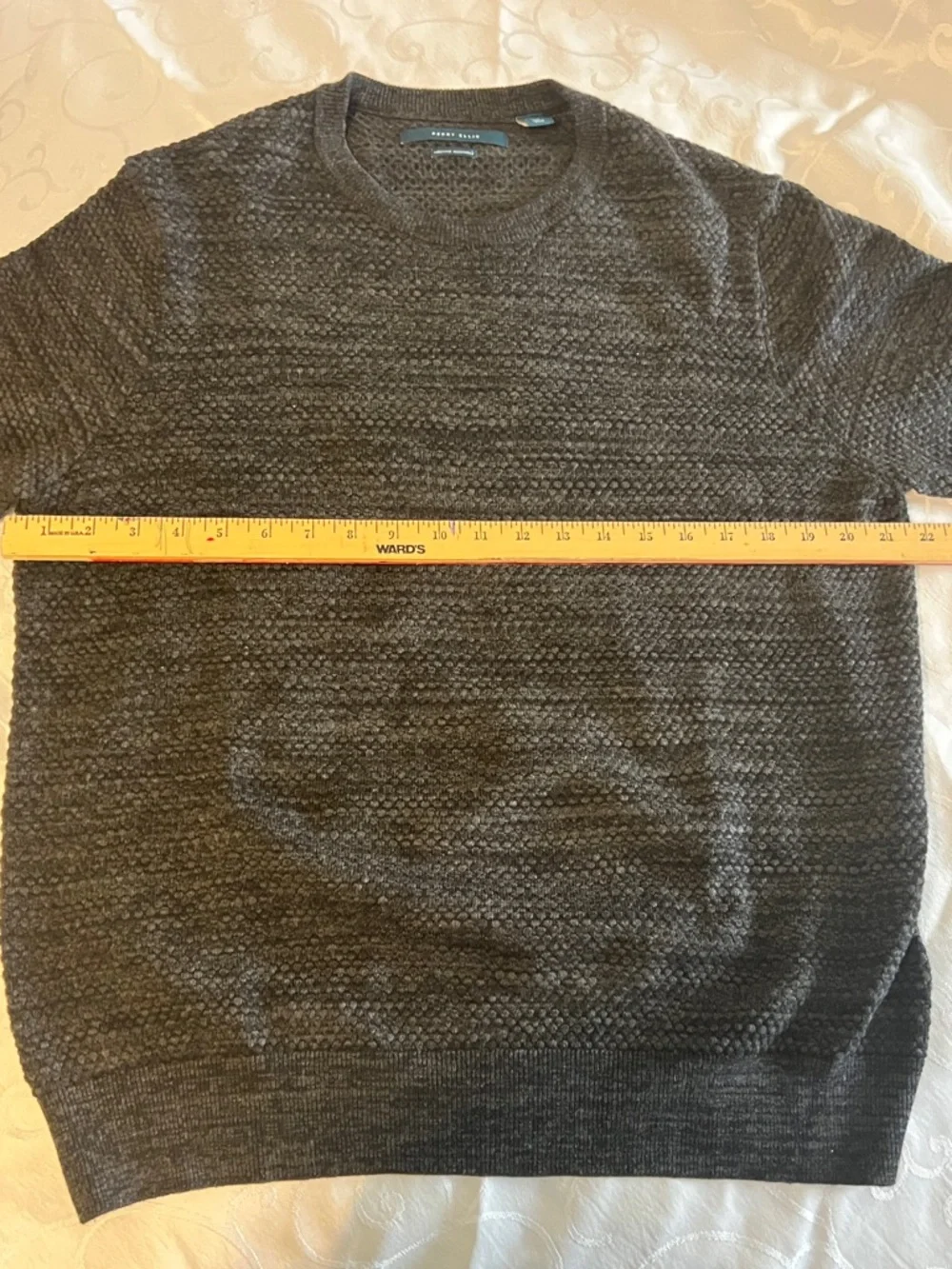 Perry Ellis Charcoal Gray Textured Crewneck Sweater - Picture 4 of 5